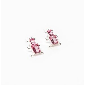 Haritha Pink Topaz Sterling Silver Scarab Earrings